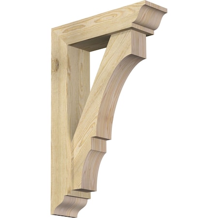 Ekena Millwork Balboa Traditional Rough Sawn Bracket w/ Offset Brace, Douglas Fir, 6"W x 22"D x 34"H BKT0604X22X34BOA01RDF